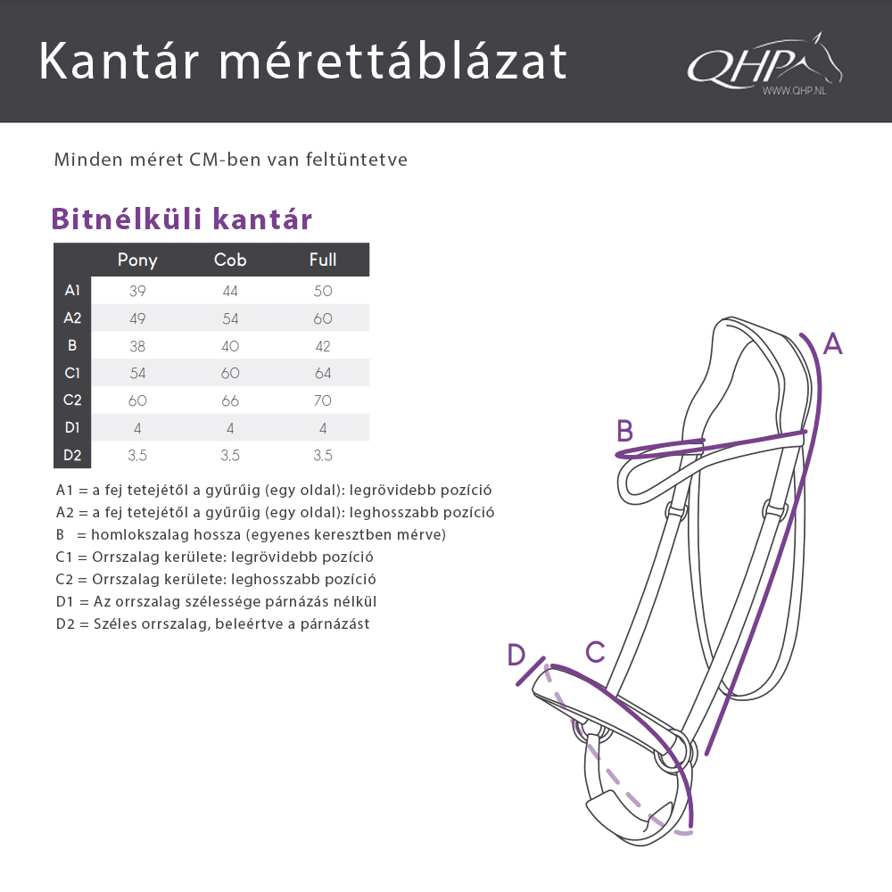 QHP Bitnélküli kantár