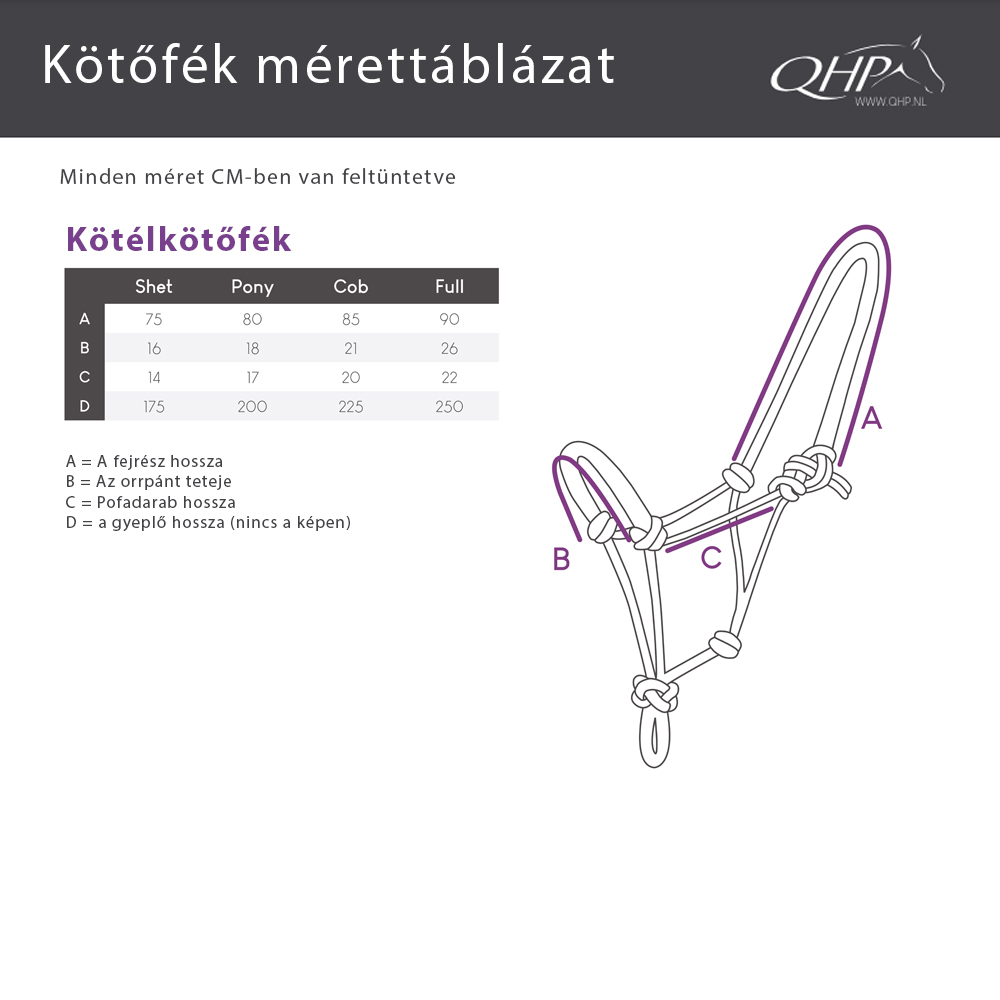 QHP kötőfék csomózott