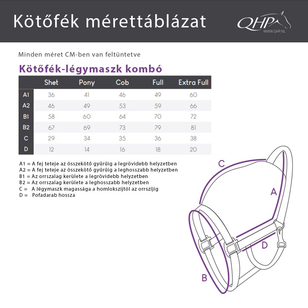 QHP Kötőfék-légymaszk kombó 