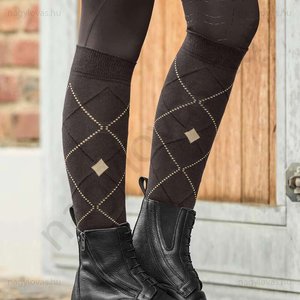 Elt  Argyle lovaglózokni espresso