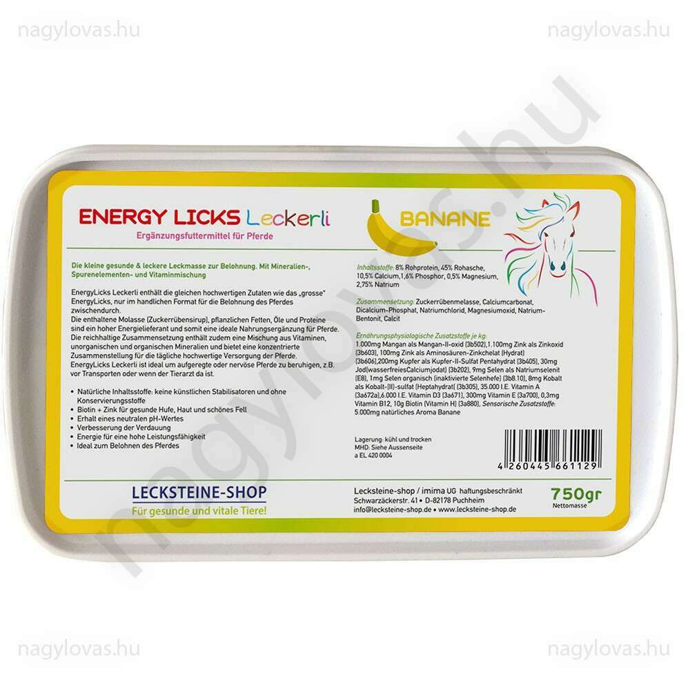 Energy Licks banán nyalótömb 750g