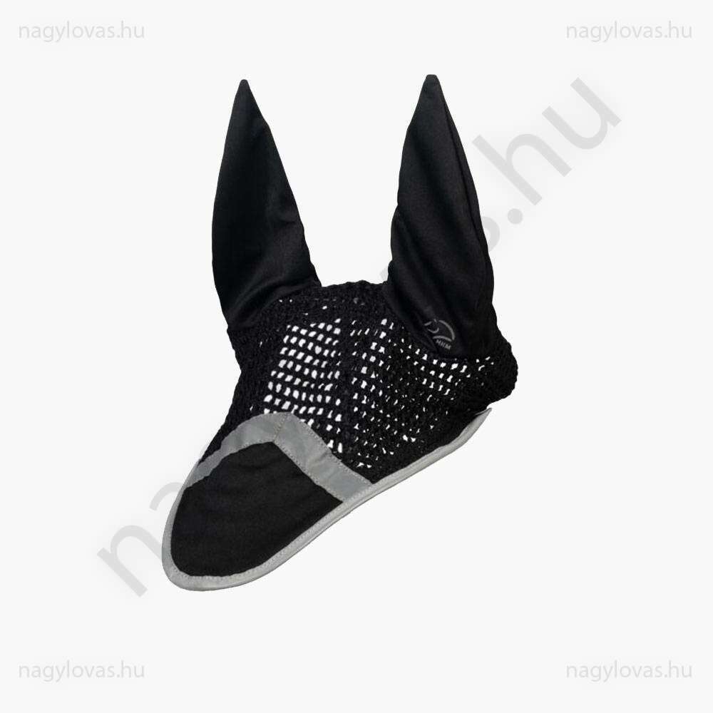 HKM fülvédő fényvisszaverő csíkkal fekete