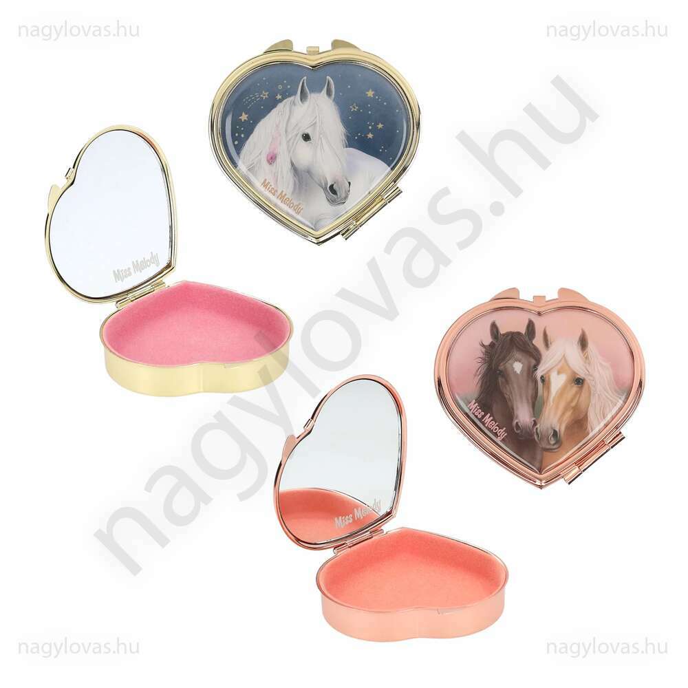 Miss Melody szív alakú dobozka lovas mintával