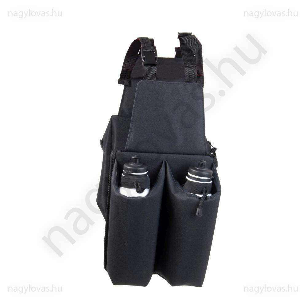 Nyeregtáska 2 kulaccsa fekete 23X21X9cm