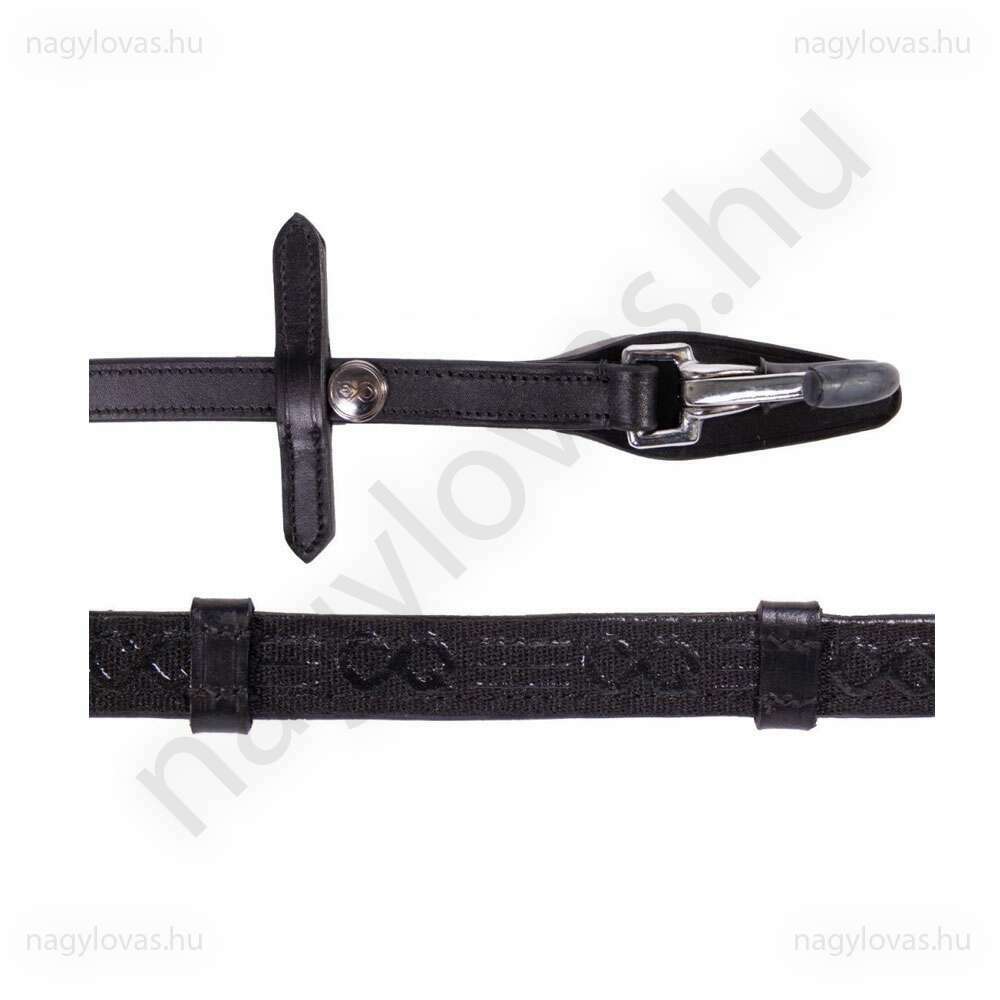Presteq karabíneres gumírozott lovaglószár fekete