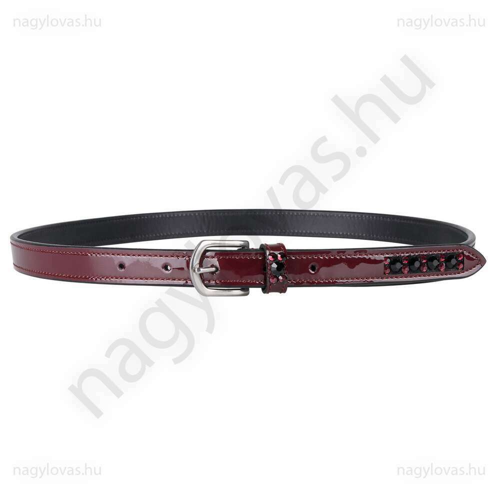 QHP Chianti női lakkbőr  öv burgundi 65 cm
