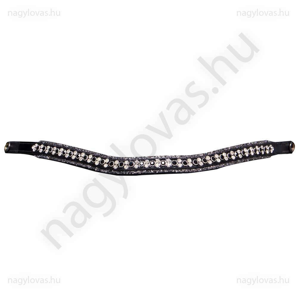 QHP FaySport  homlokszíj fekete strasszos Cob