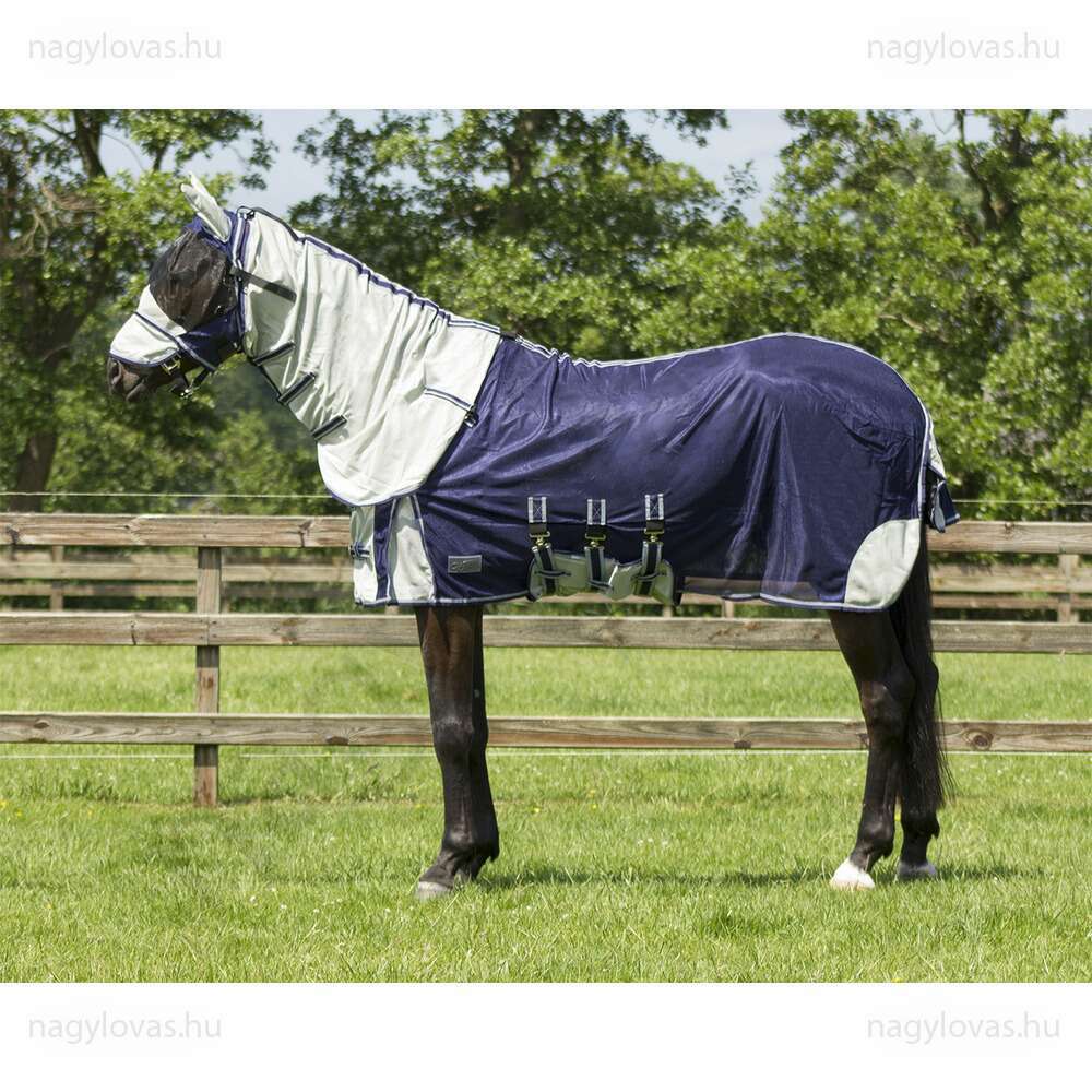 QHP légytakaró nyakrésszel és maszkkal kék 125 cm