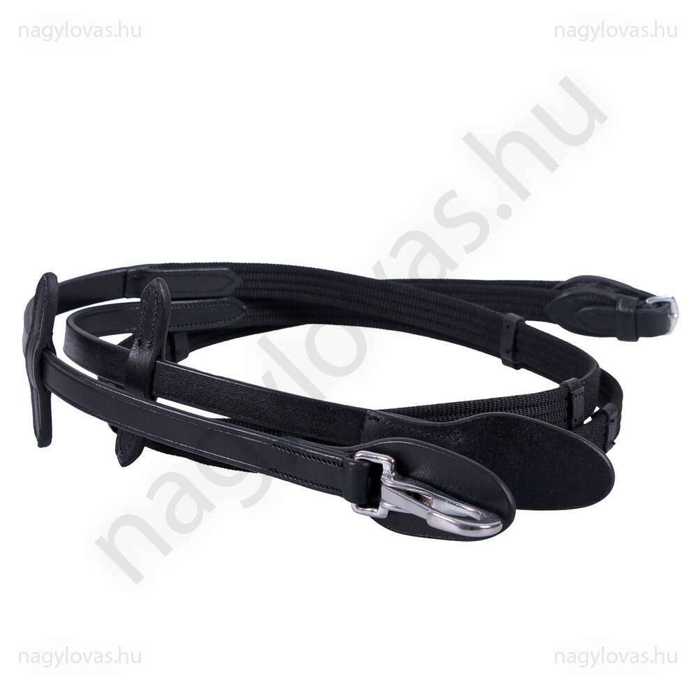 QHP lovaglószár karabínerrel - Fekete - Póni