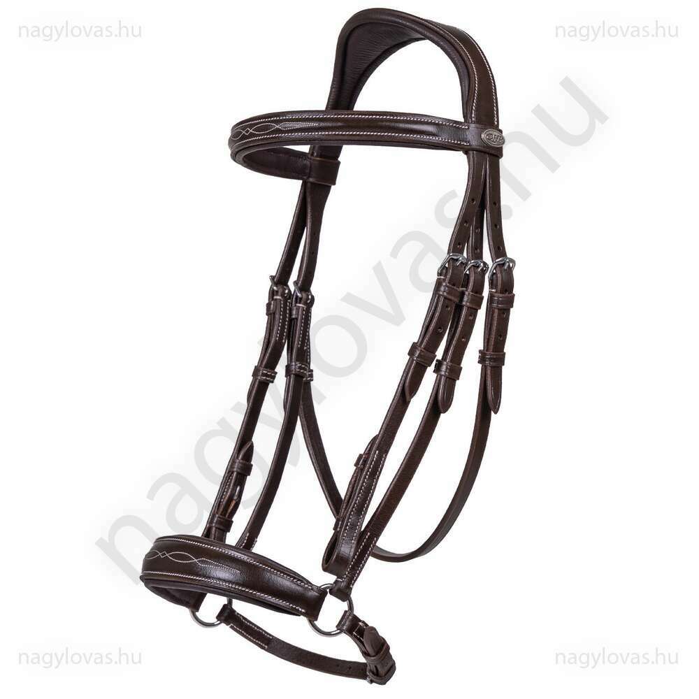 QHP luxury bőr kantár s.barna Cob