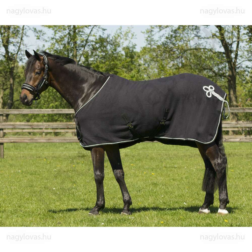 QHP polár leszárító lótakaró fekete/ezüst 145 cm