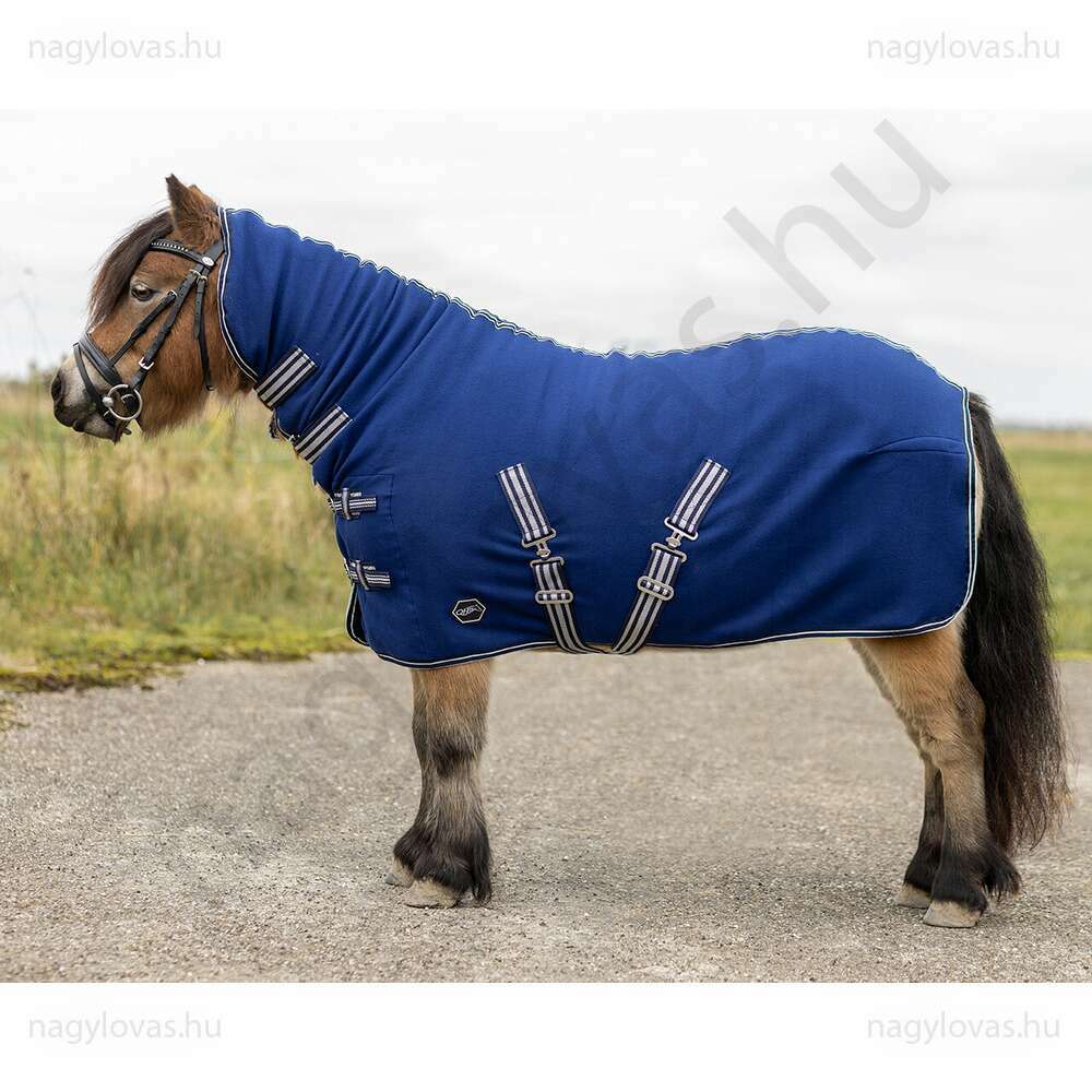 QHP polár leszárító nyakrészes lótakaró kék 75 cm