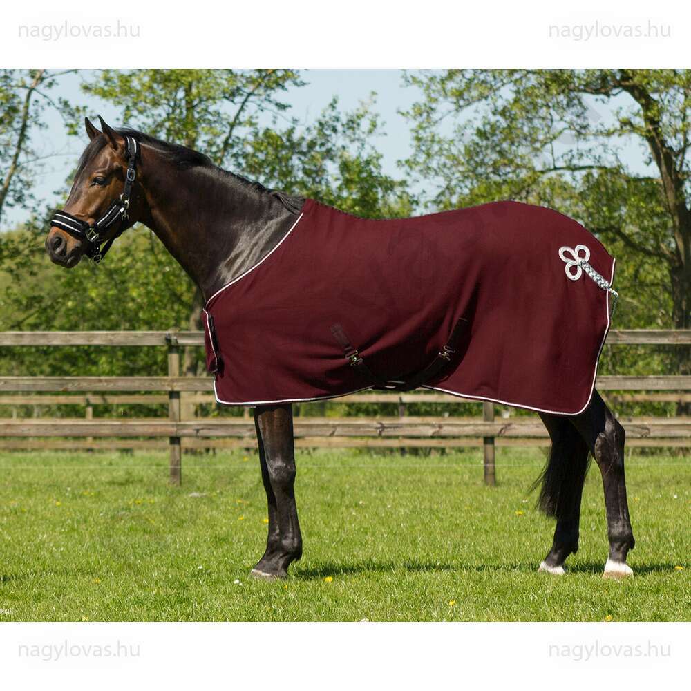 QHP polár leszárító takaró burgundy/ezüst  105 cm