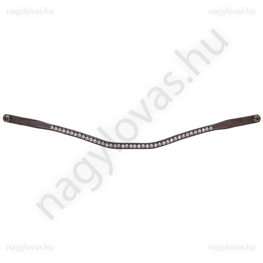 QHP ShineBright homlokszíj barna/ezüstfehér Full