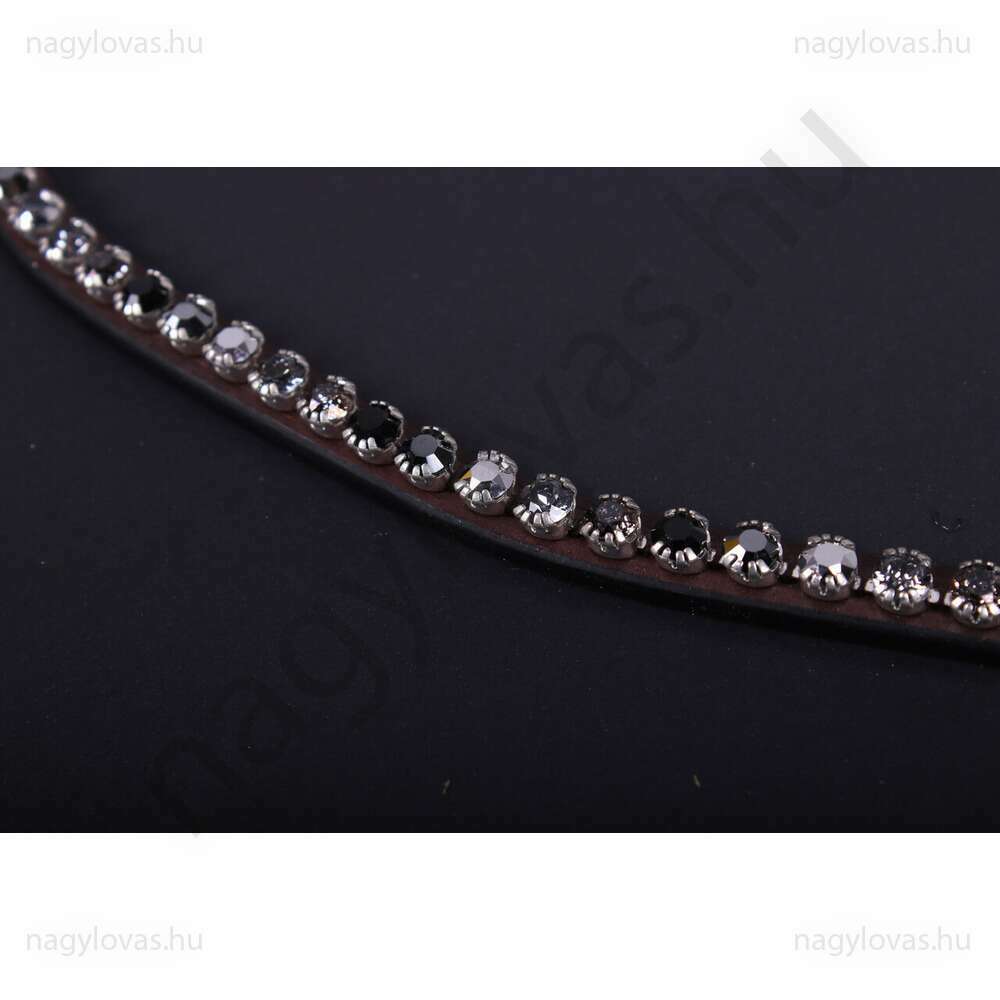 QHP ShineBright homlokszíj barna/fekete póni