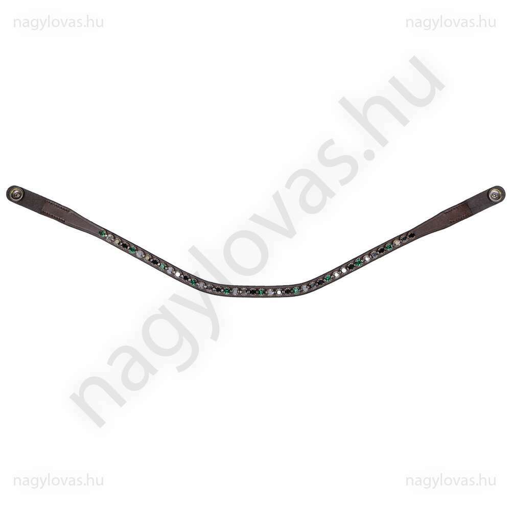 QHP ShineBright homlokszíj barna/zöld Full