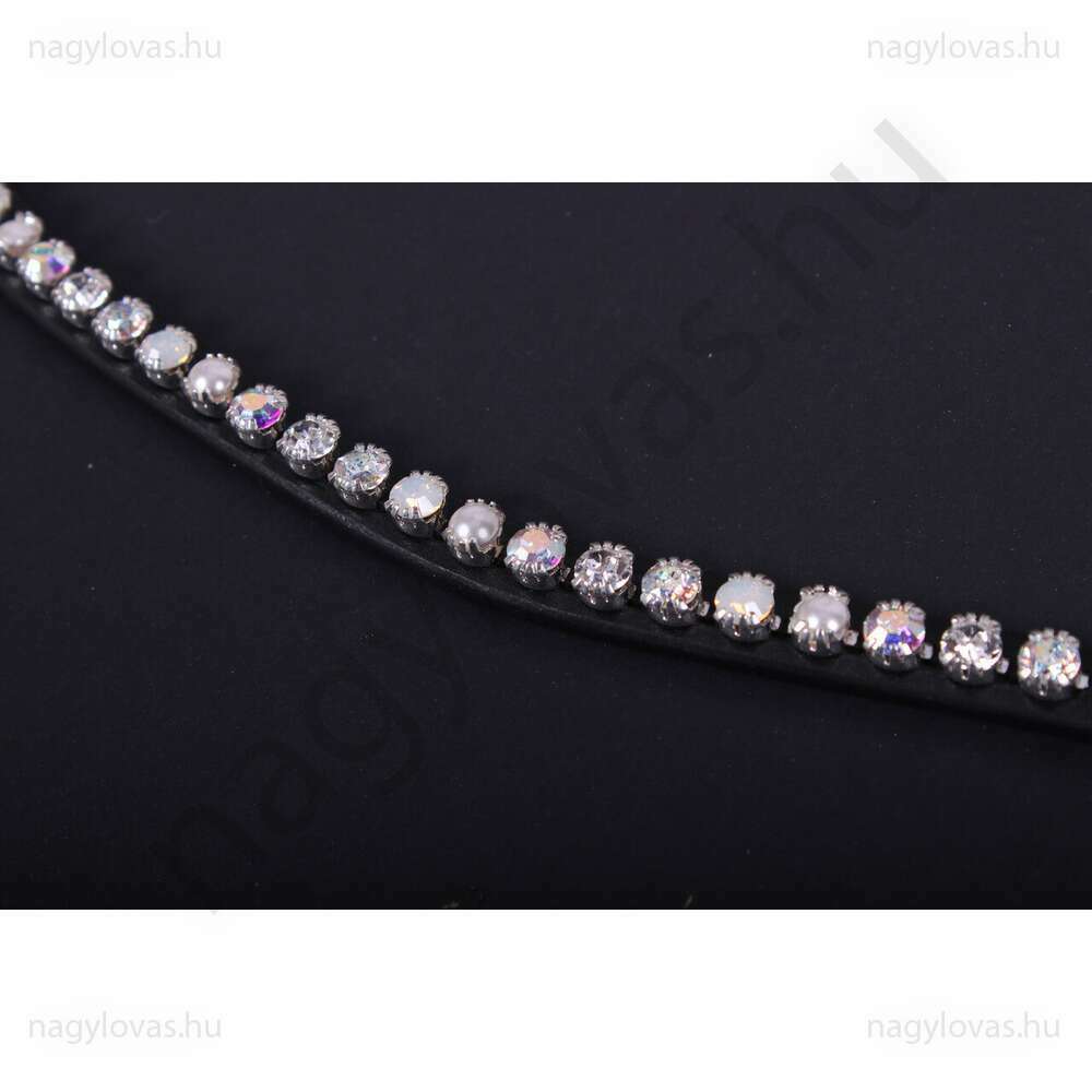 QHP ShineBright homlokszíj fekete/fehér cob