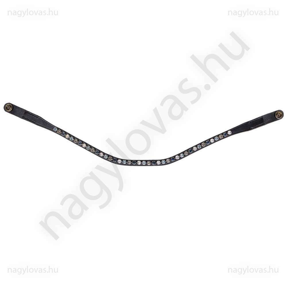 QHP ShineBright homlokszíj fekete/kék póni