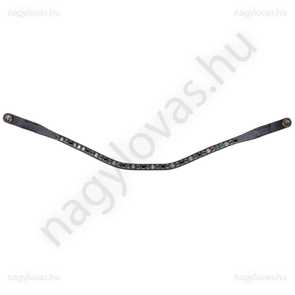 QHP ShineBright homlokszíj fekete/zöld Full