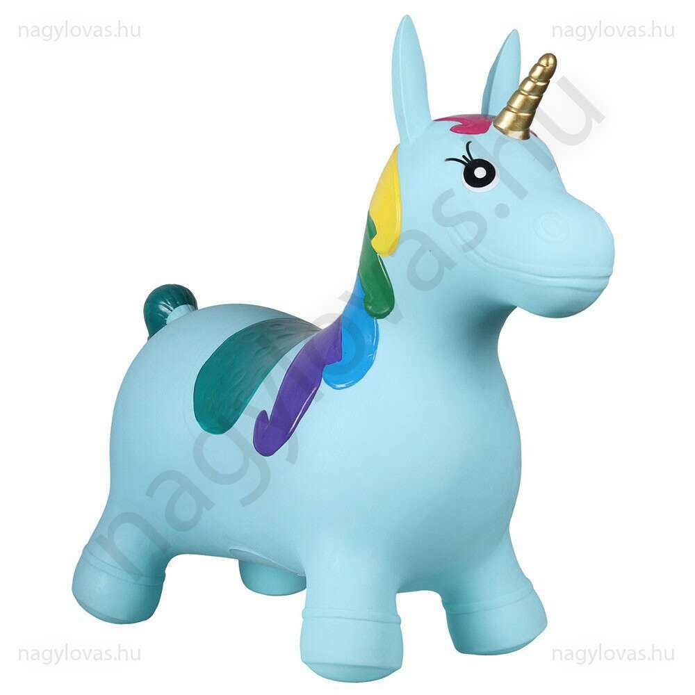 QHP Unicorn felfújható ugráló póni kék  50cm