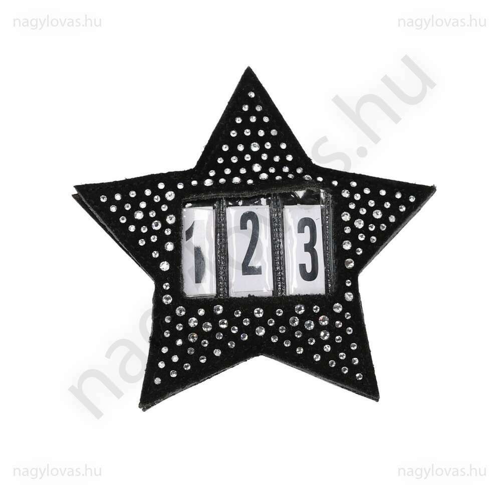 QHP versenyszám tartó fekete strasszos 