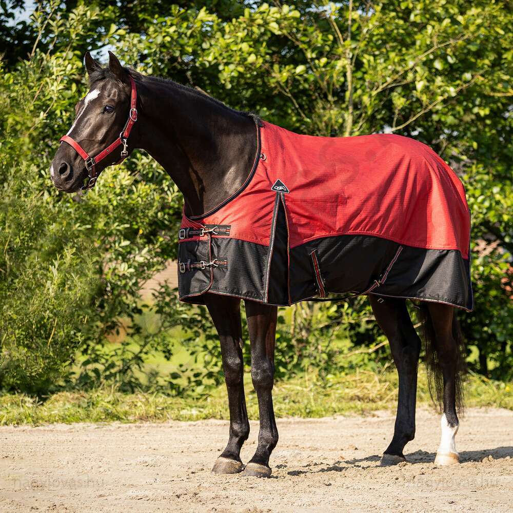 QHP vízálló karám lótakaró polár béléssel  piros 135 cm
