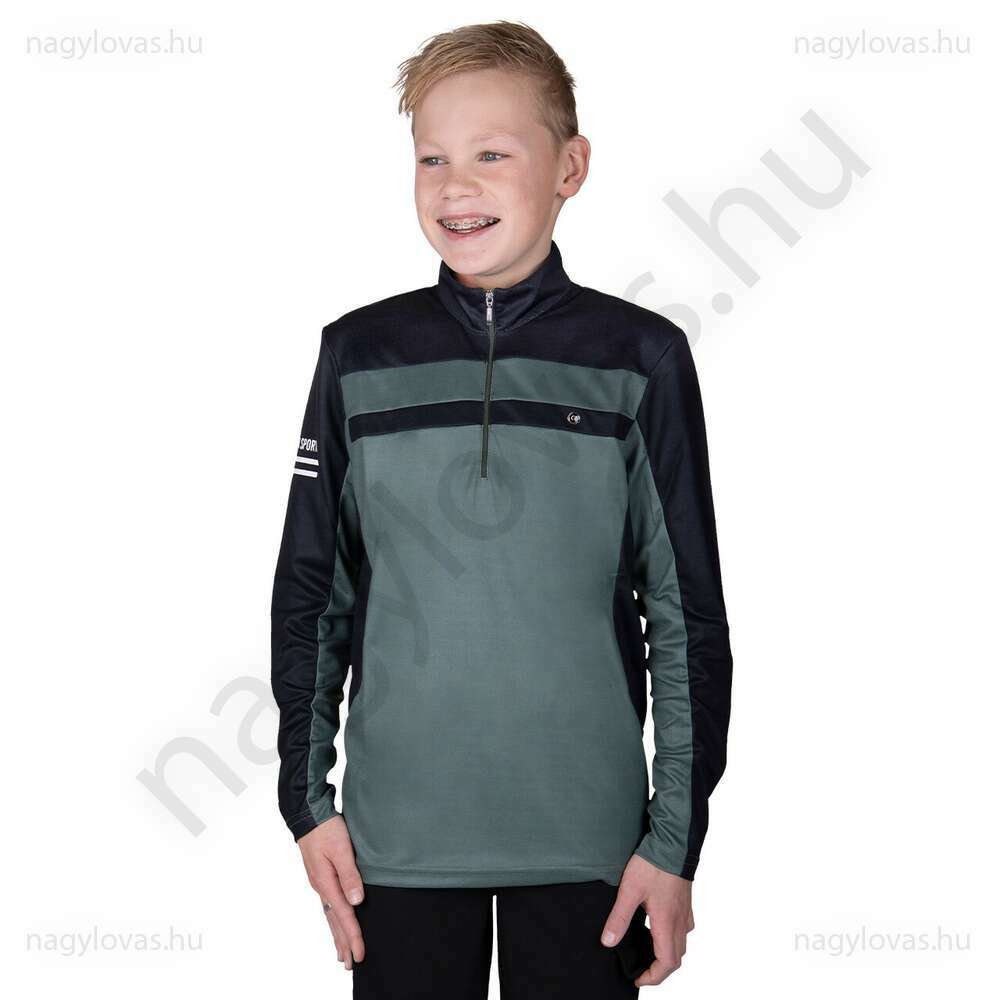 QHP Xavy Junior hosszú ujjú felső fekete/zöld 140