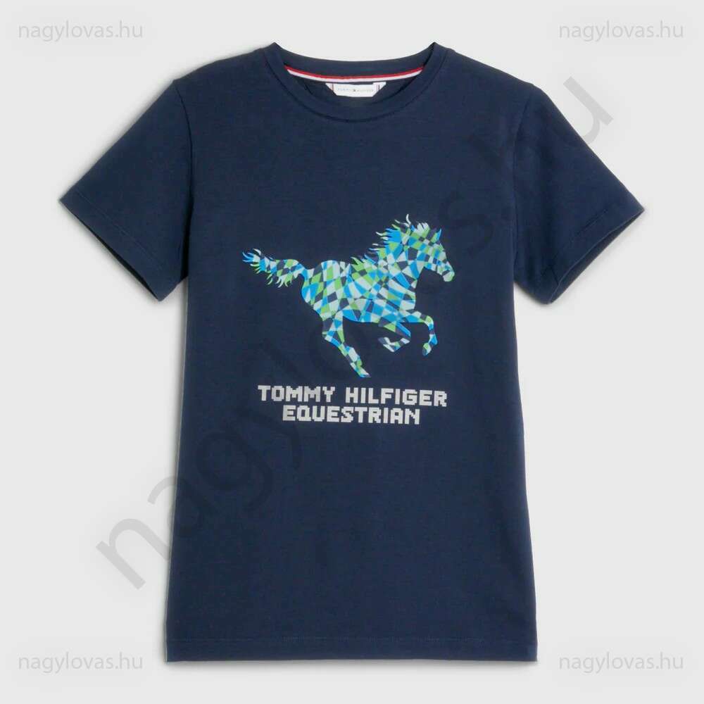 Tommy-Hilfiger T-hirt HorsePrint női póló Sky 