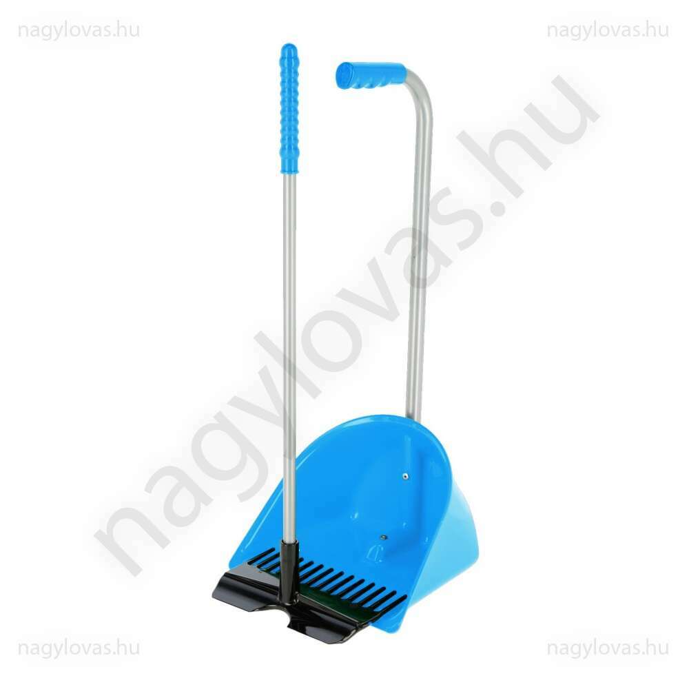 Trágyaszedő lapát gereblyével 60X23cm kék