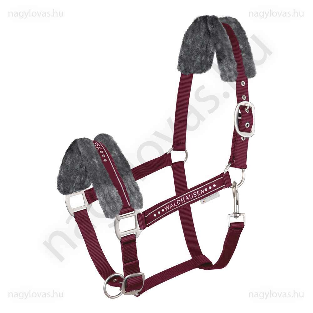 Waldhausen Elegant szőrmés kötőfék bordó