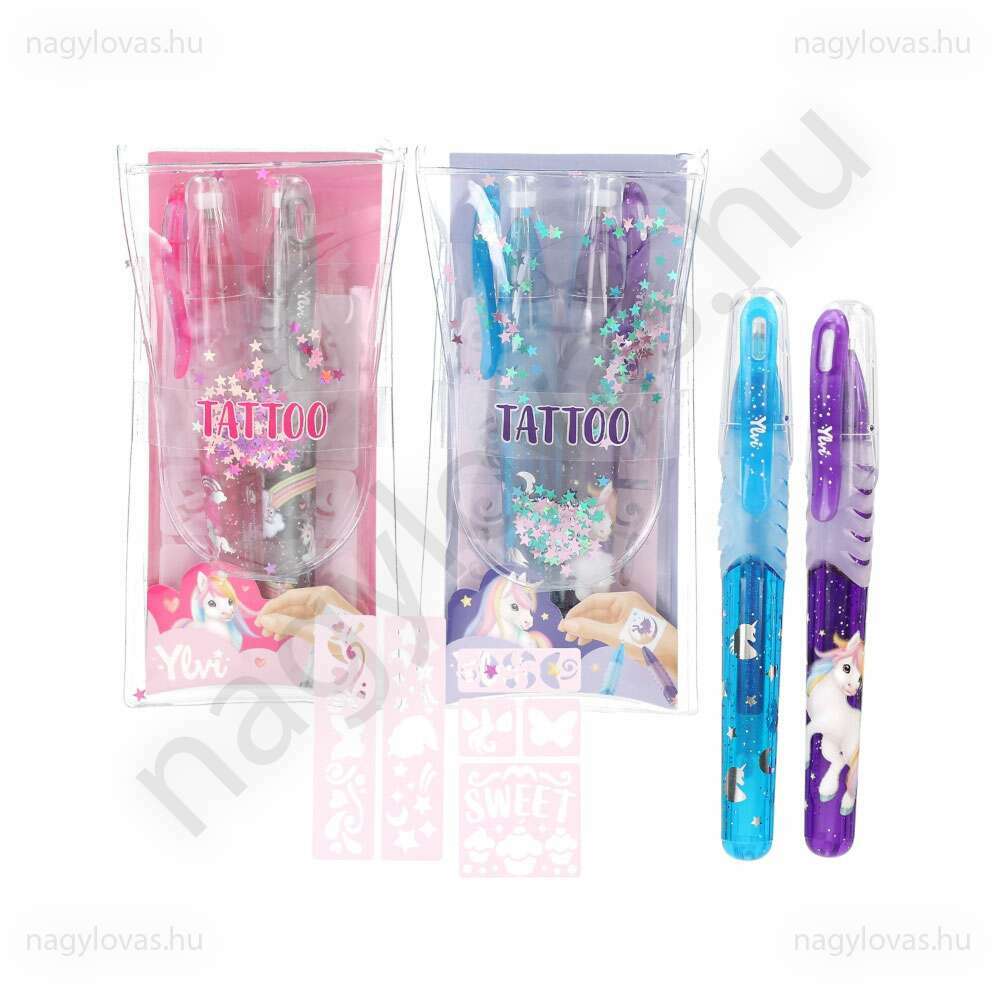 Ylvi csillámos tetováló gél toll szett