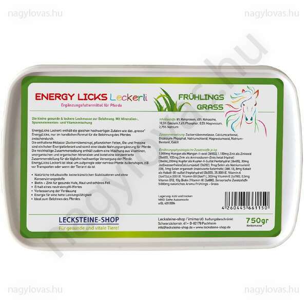 Energy Licks zöldfű nyalótömb 750g