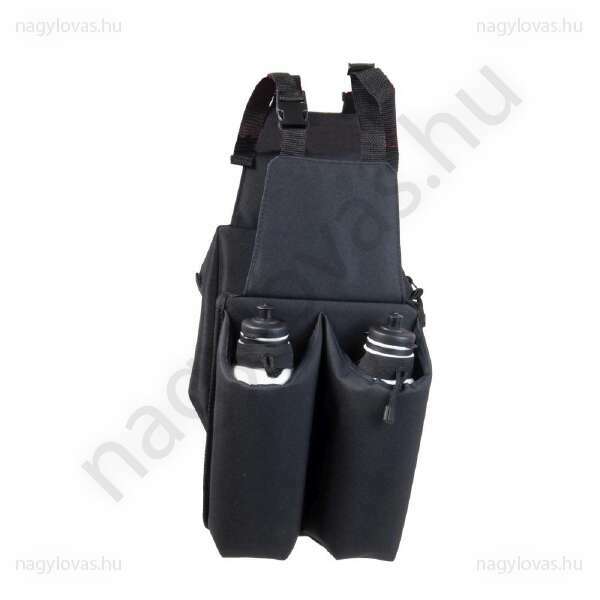 Nyeregtáska 2 kulaccsa fekete 23X21X9cm