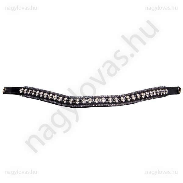 QHP FaySport  homlokszíj fekete/strassz póni