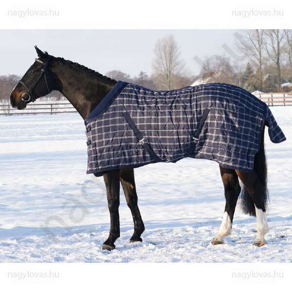 QHP istállótakaró kék kockás 300 gr. 145 cm