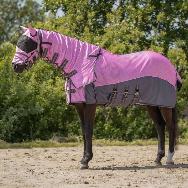 QHP légytakaró levehető nyakrésszel és maszkkal pink 145 cm