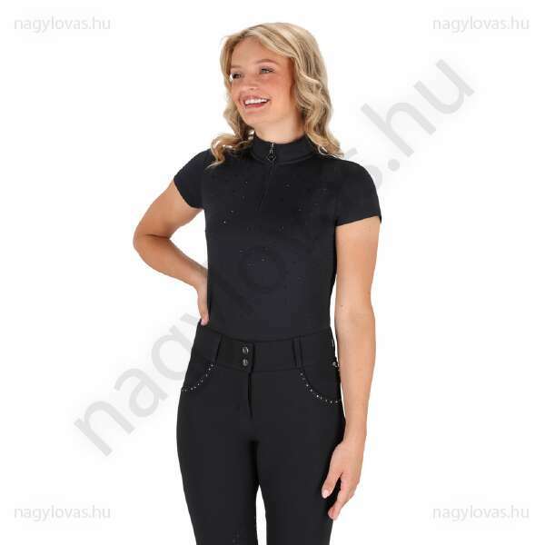 QHP Oakleigh női rövid ujjú póló fekete 32