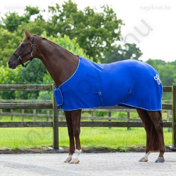 QHP polár leszárító lótakaró kobaltkék/ezüst  130 cm