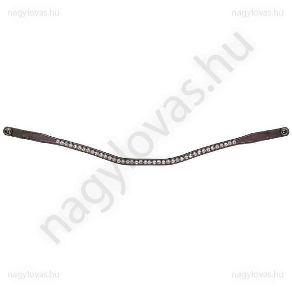 QHP ShineBright homlokszíj  barna/ezüstfehér Cob