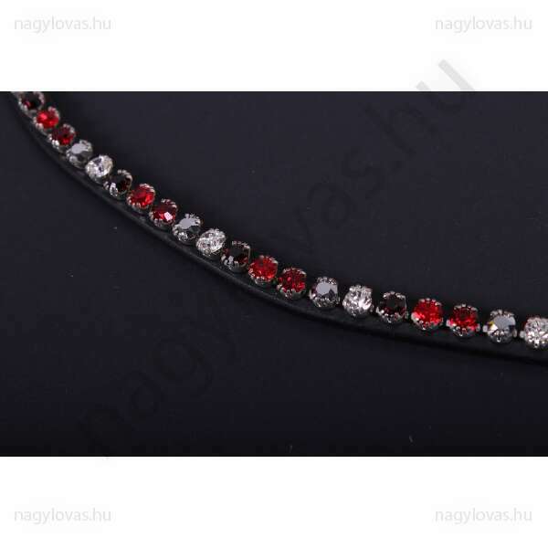 QHP ShineBright homlokszíj fekete/burgundi  póni