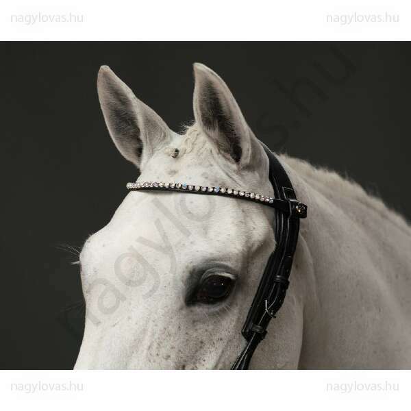 QHP ShineBright homlokszíj fekete/fehér cob
