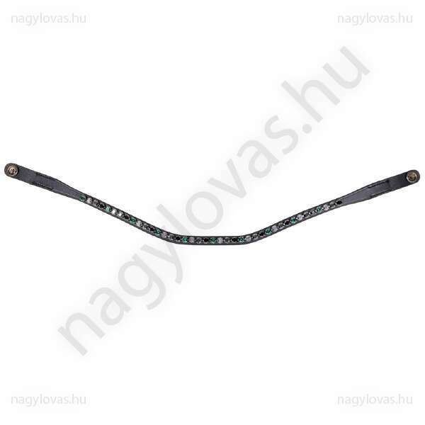 QHP ShineBright homlokszíj fekete/zöld póni