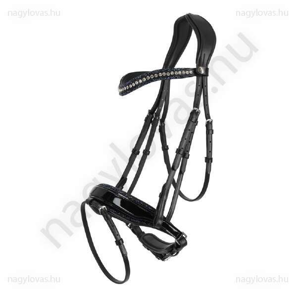 QHP Skye cserélhető orrszíjbetét fekete/s.kék póni