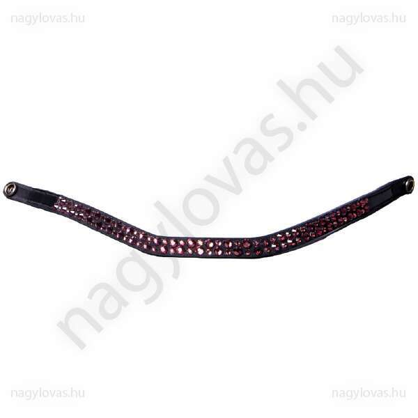 QHP StarGlow homlokszíj barna/burgundi Cob