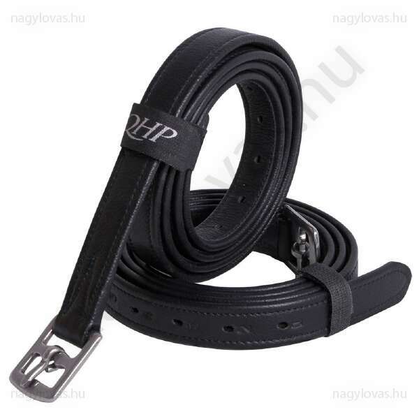 QHP strong bőr kengyelszíj fekete - 120cm