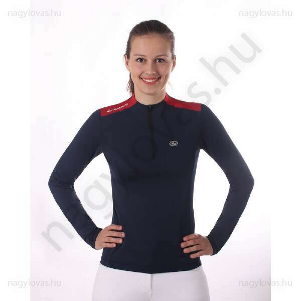 QHP Utah gyerek hosszú ujjú póló kék/piros 164