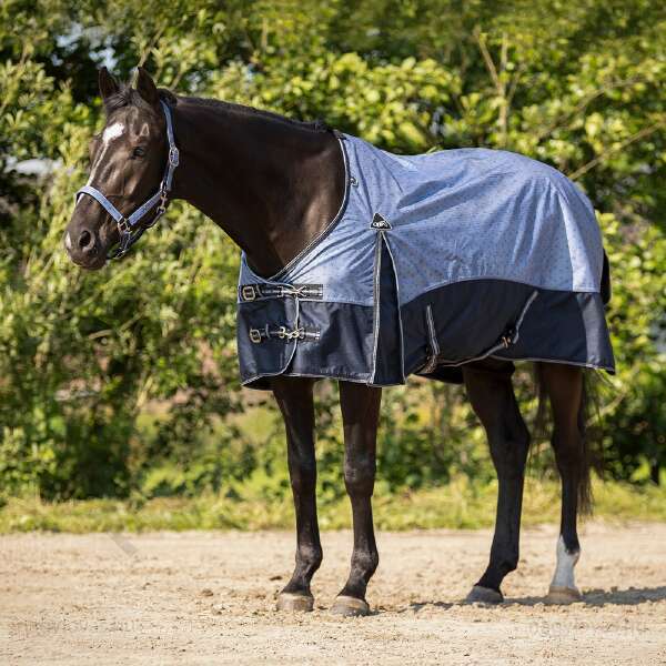 QHP vízálló karám lótakaró polár béléssel kék 165 cm