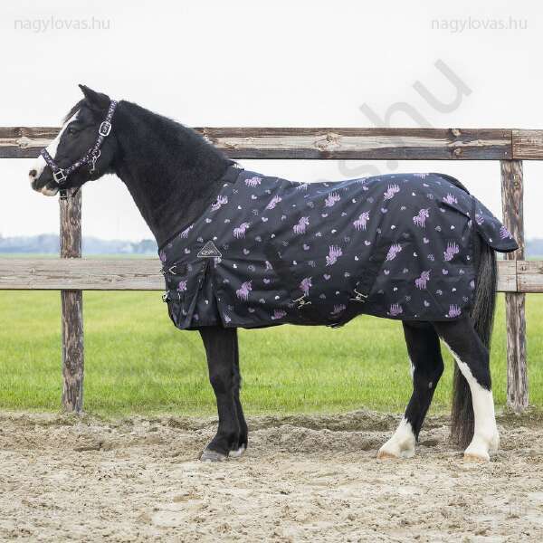QHP vízálló lótakaró karám 600D/100 gr fekete/lila 100 cm
