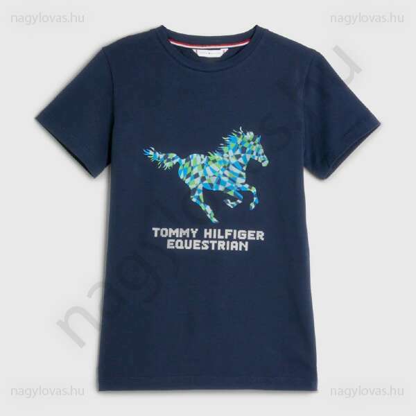 Tommy-Hilfiger T-hirt HorsePrint női póló Sky 