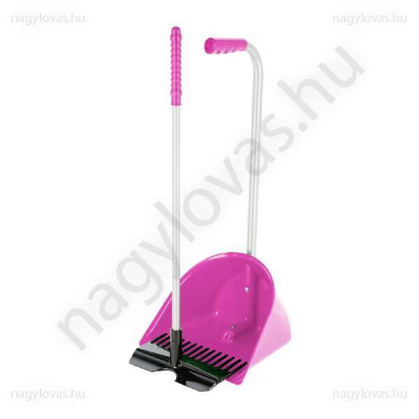 Trágyaszedő lapát gereblyével 60X23cm pink